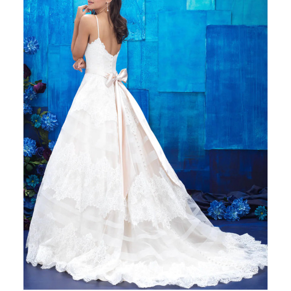 NEW Unaltered ALLURE Bridals Champagne / Ivory 9400 Wedding Ballgown Dress 14 - Picture 15 of 16